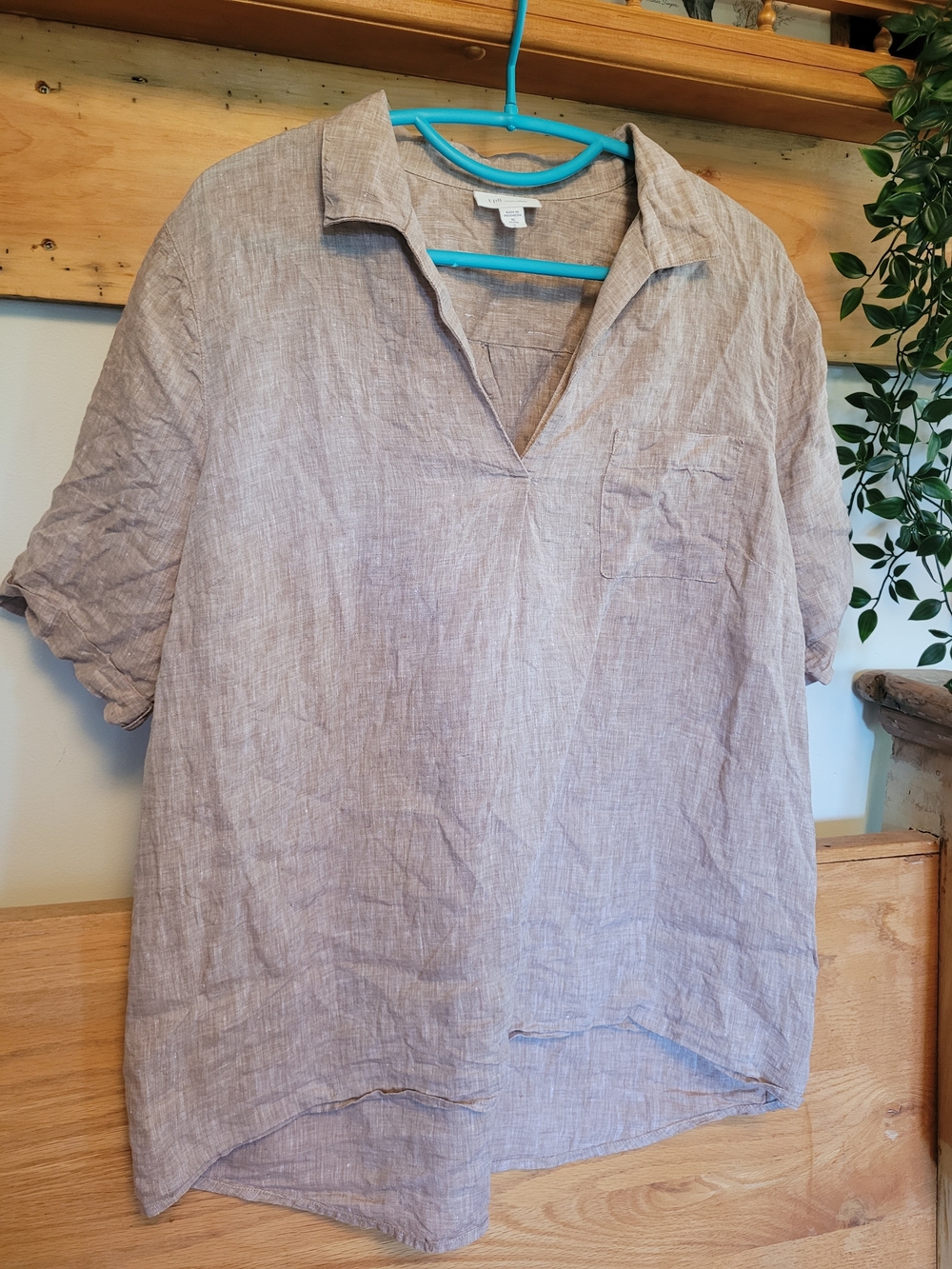 Love Linen Short-Sleeve Shirt - Light Taupe
